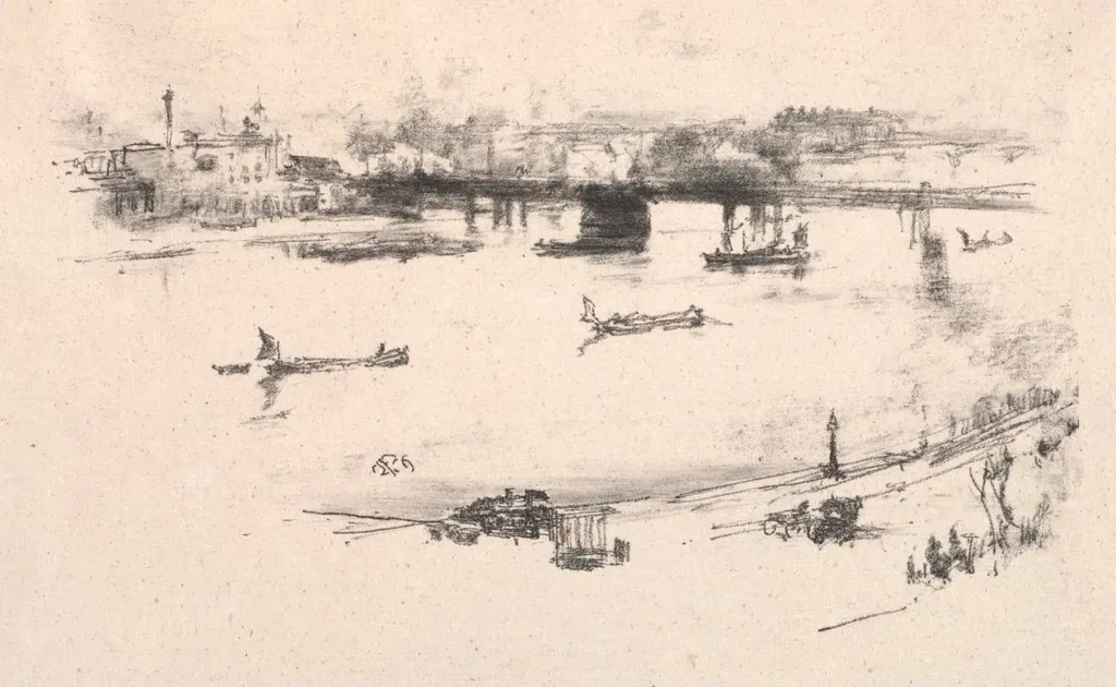 Charing Cross Railway Bridge, by James McNeill Whistler, 1896