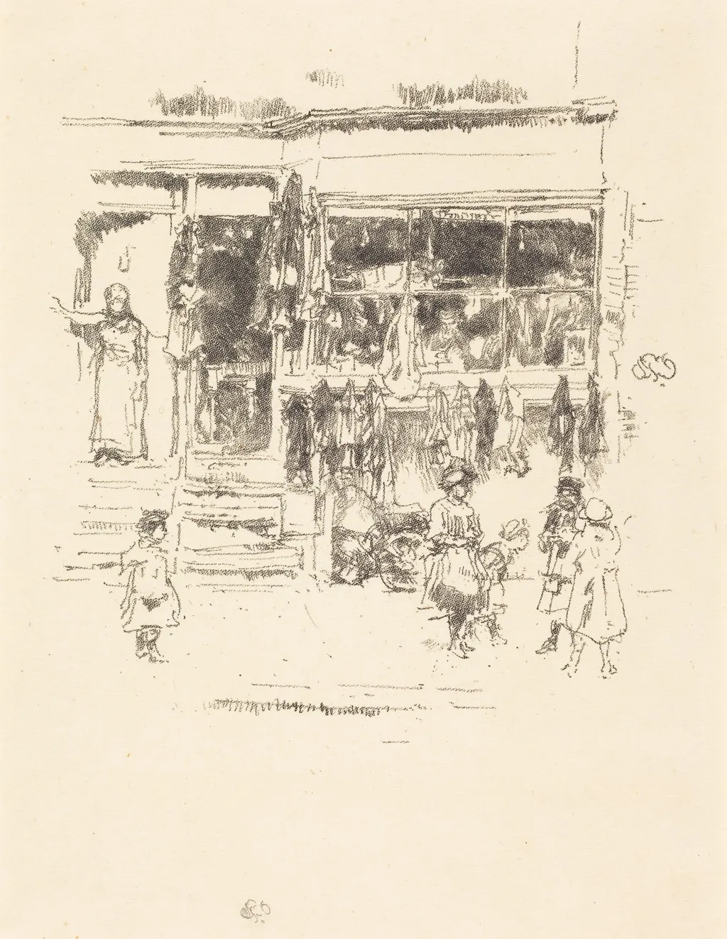 Chelsea Rags, by James McNeill Whistler, ink, 1888