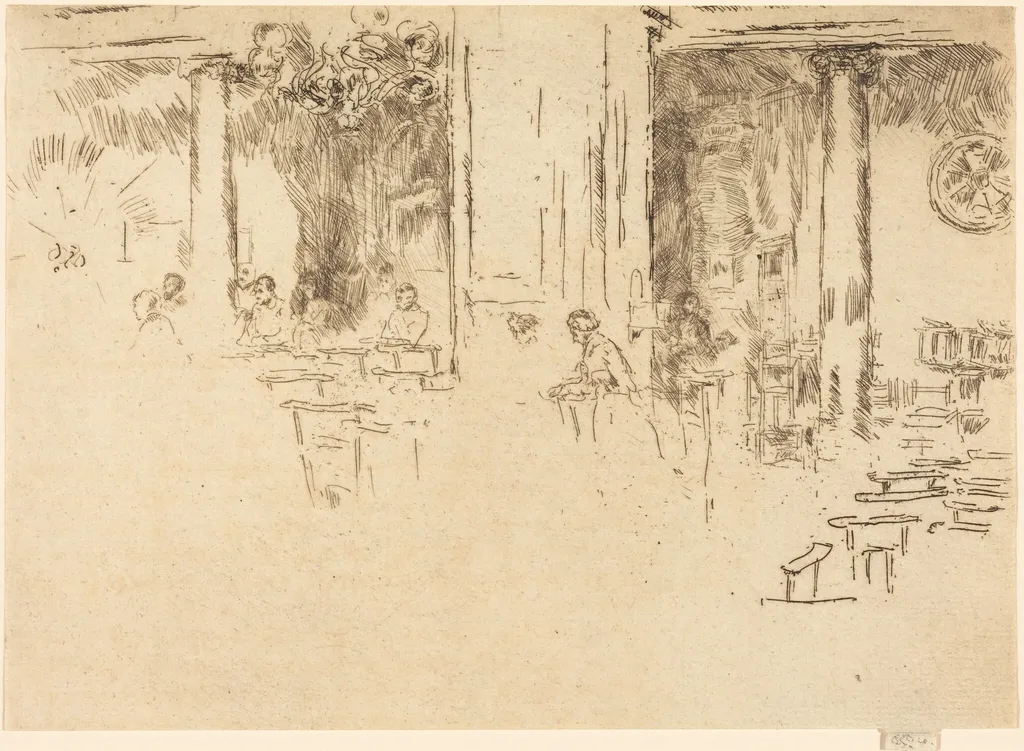 Church, Brussels, by James McNeill Whistler, ink, 1887