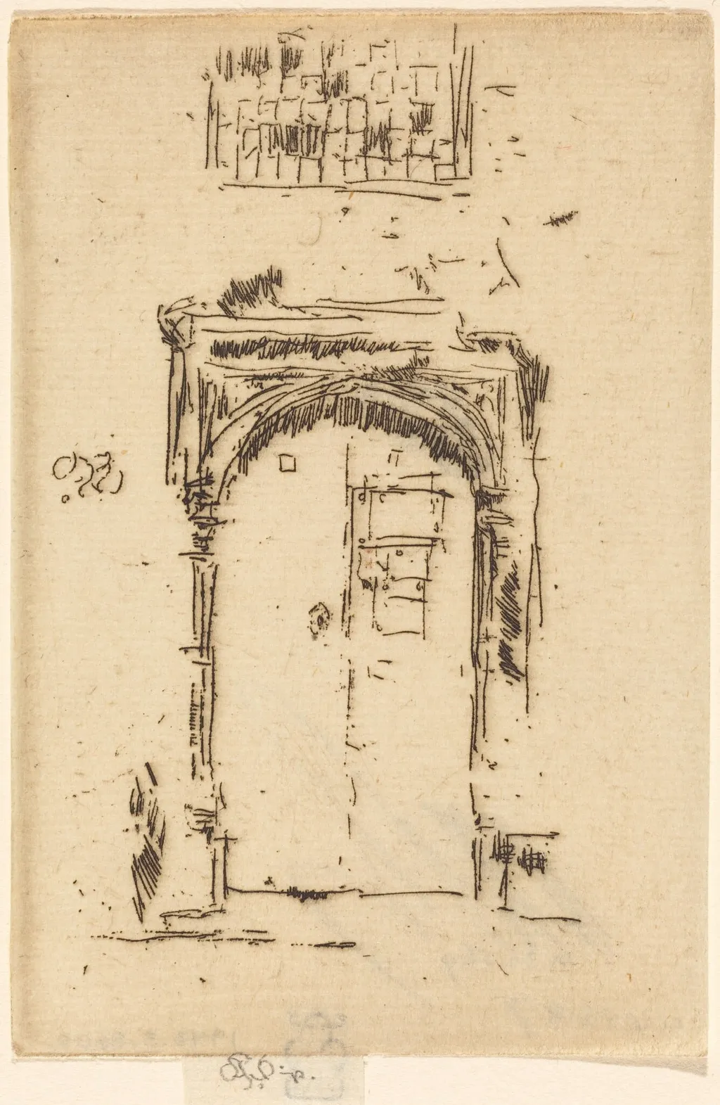 Church Doorway, Edgemere, by James McNeill Whistler, ink, 1868