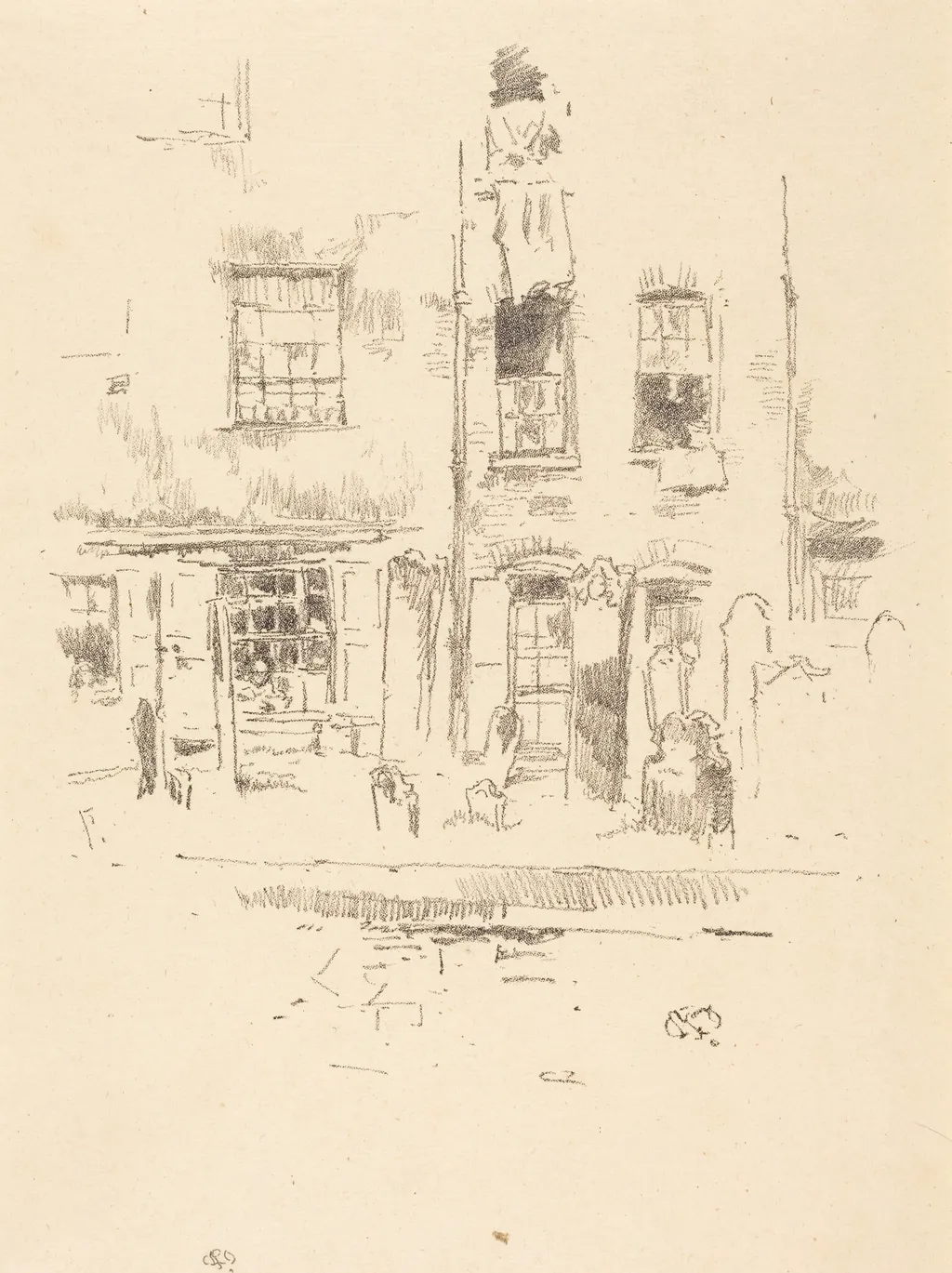 Churchyard, by James McNeill Whistler, ink, 1887
