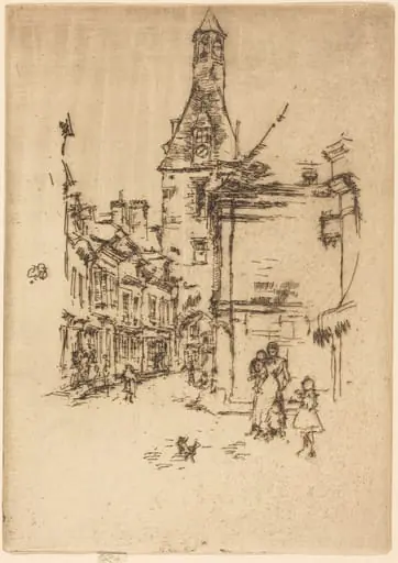 Clock-Tower, Amboise, by James McNeill Whistler