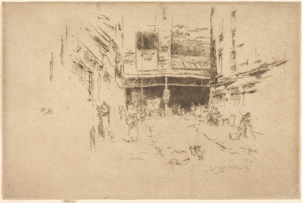 Clothes Exchange, No.I, by James McNeill Whistler, ink, 1887