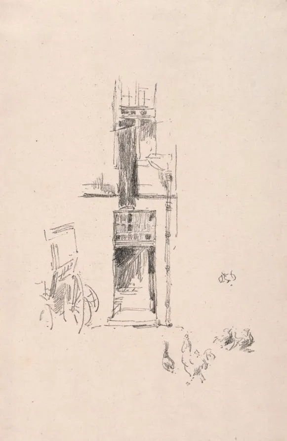 Cocks and Hens, Hotel Colbert, by James McNeill Whistler, 1891