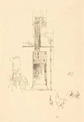Cocks and Hens, Hôtel Colbert, by James McNeill Whistler