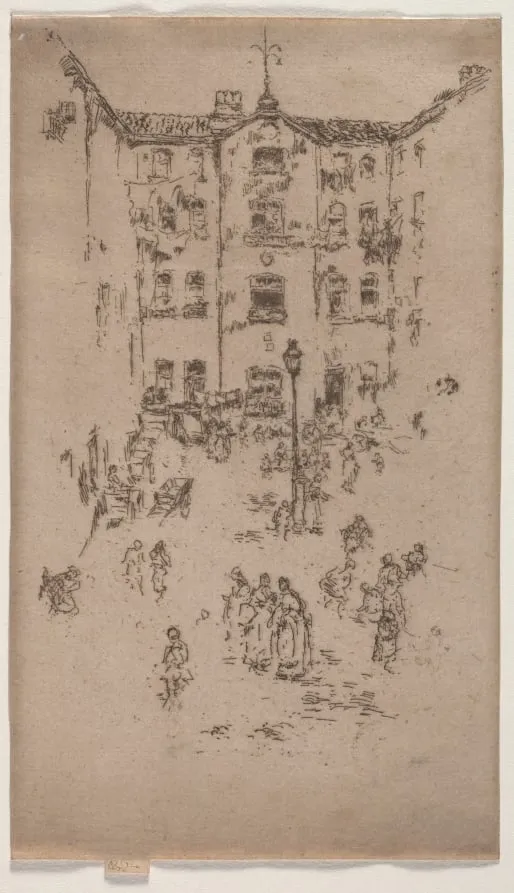 Courtyard, Brussels, by James McNeill Whistler, 1887
