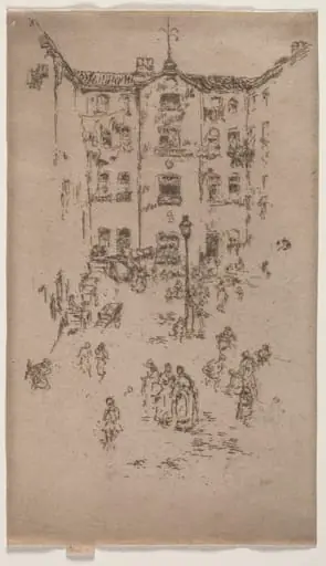 Courtyard, Brussels, by James McNeill Whistler