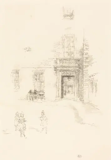 Courtyard, Chelsea Hospital, by James McNeill Whistler