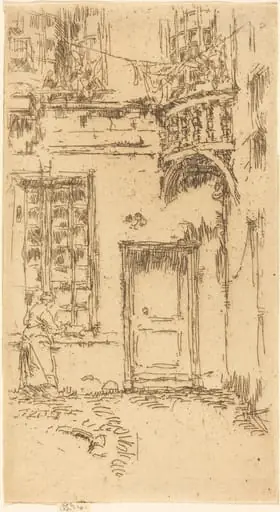 Courtyard, Rue P.L. Courier, by James McNeill Whistler