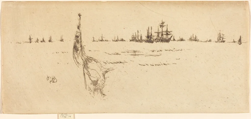 Dipping the Flag, by James McNeill Whistler, ink, 1887