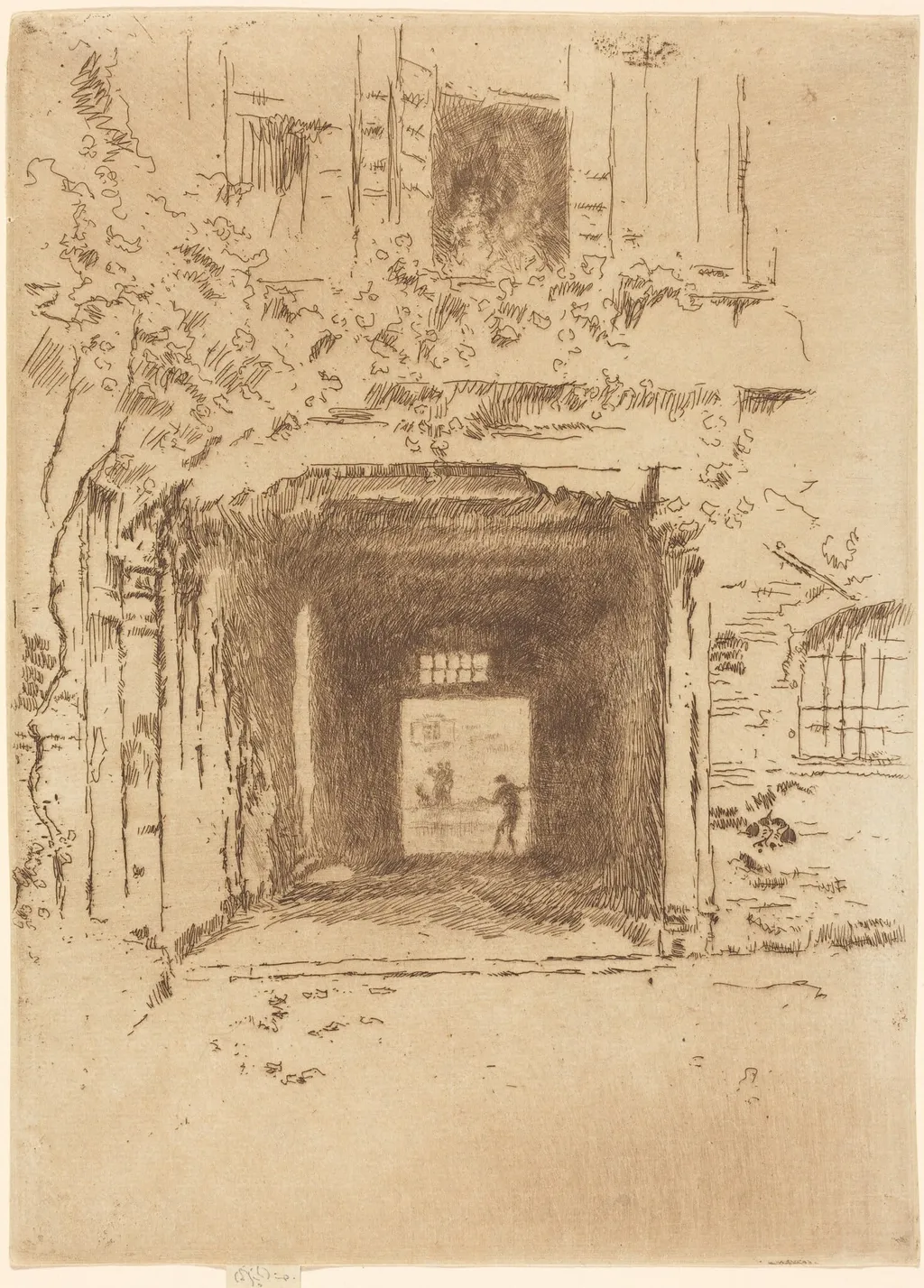 Doorway and Vine, by James McNeill Whistler, ink, 1880