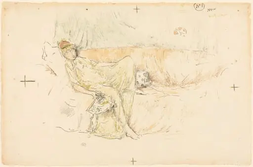 Draped Figure, Reclining, by James McNeill Whistler