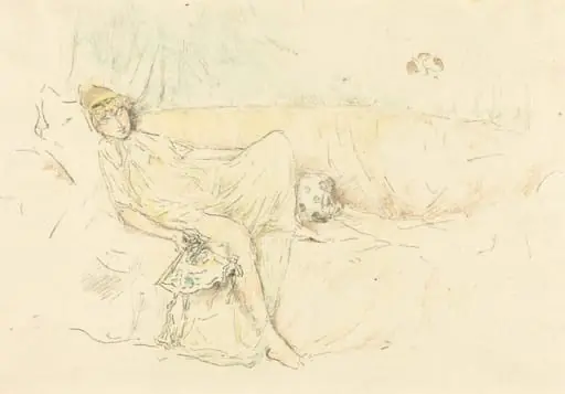 Draped Figure, Reclining, by James McNeill Whistler