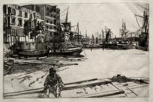 Eagle Wharf, by James McNeill Whistler
