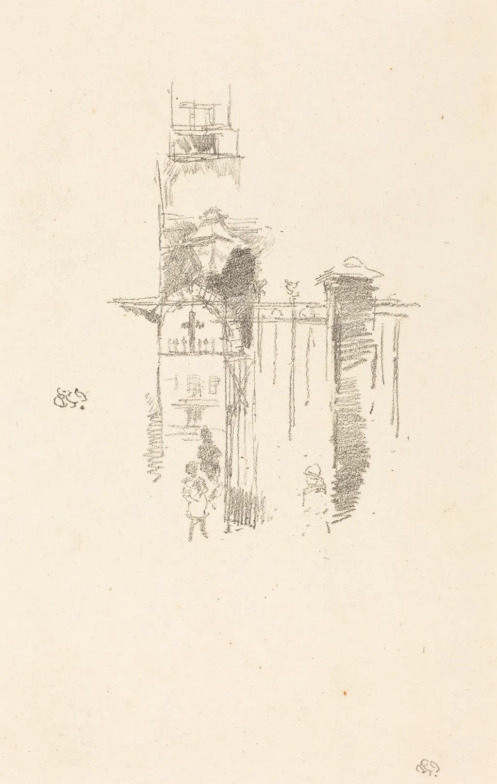 Entrance Gate, by James McNeill Whistler, ink, 1887