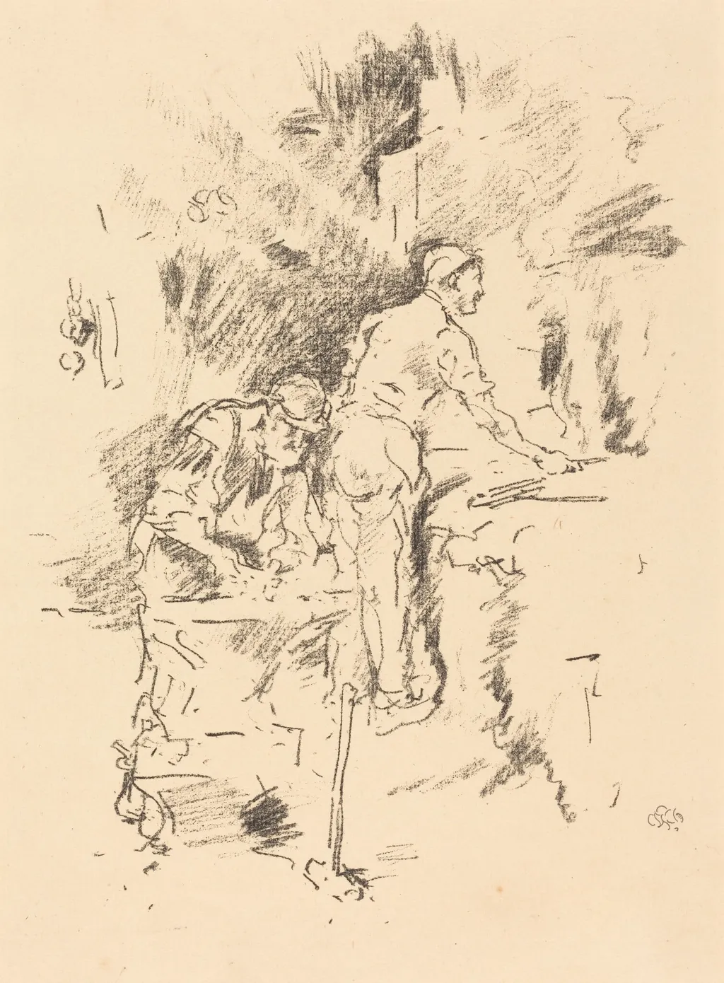 Father and Son, by James McNeill Whistler, ink, 1895