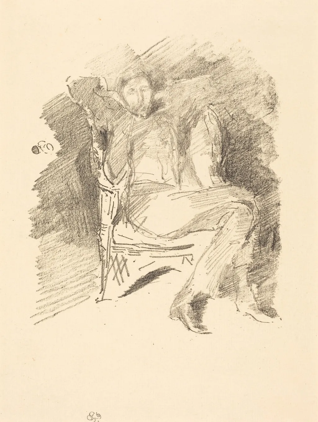 Firelight: Joseph Pennell, No. 1, by James McNeill Whistler, ink, 1896