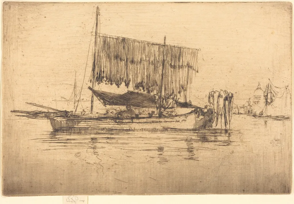 Fishing-Boat, by James McNeill Whistler, ink, 1880