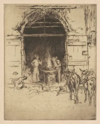 Flaming Forge, by James McNeill Whistler