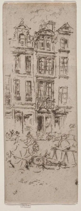 Flower Market, Brussels, by James McNeill Whistler, 1887