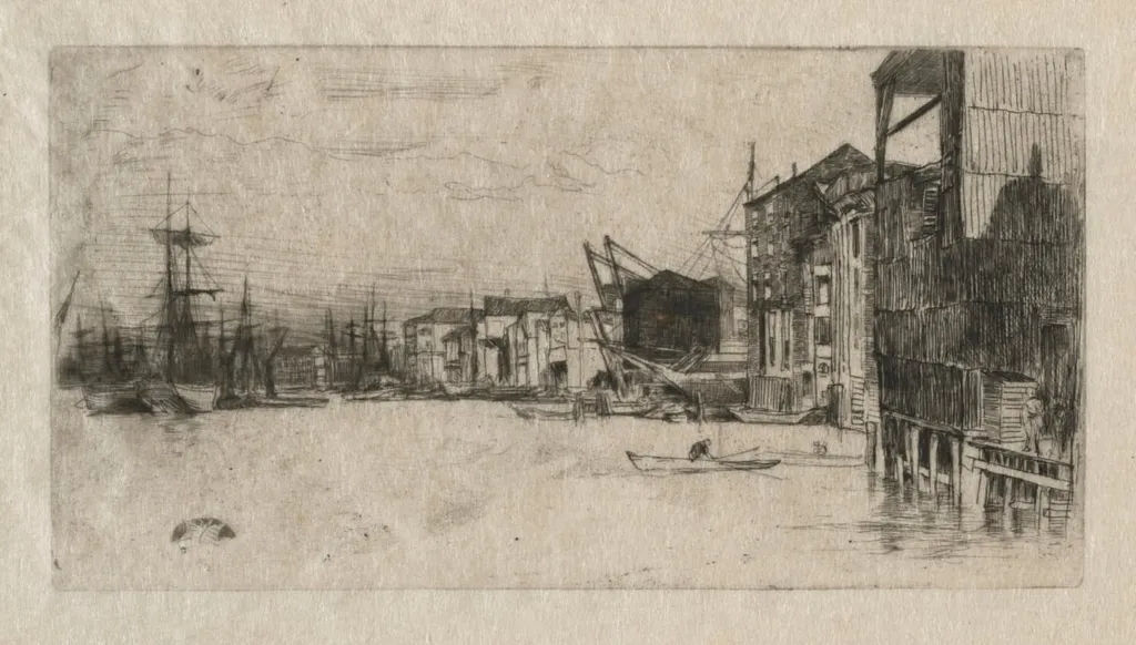 Free Trade Wharf, by James McNeill Whistler, 1877