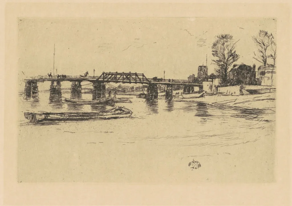 Fulham, by James McNeill Whistler, ink, 1878