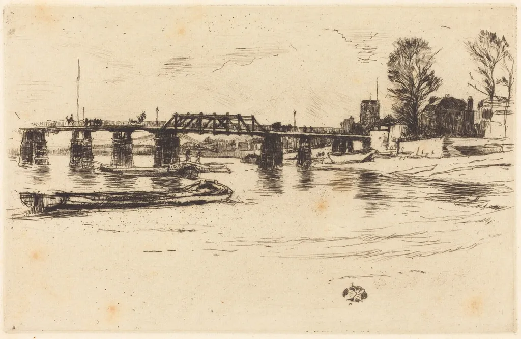 Fulham, by James McNeill Whistler, ink, 1878