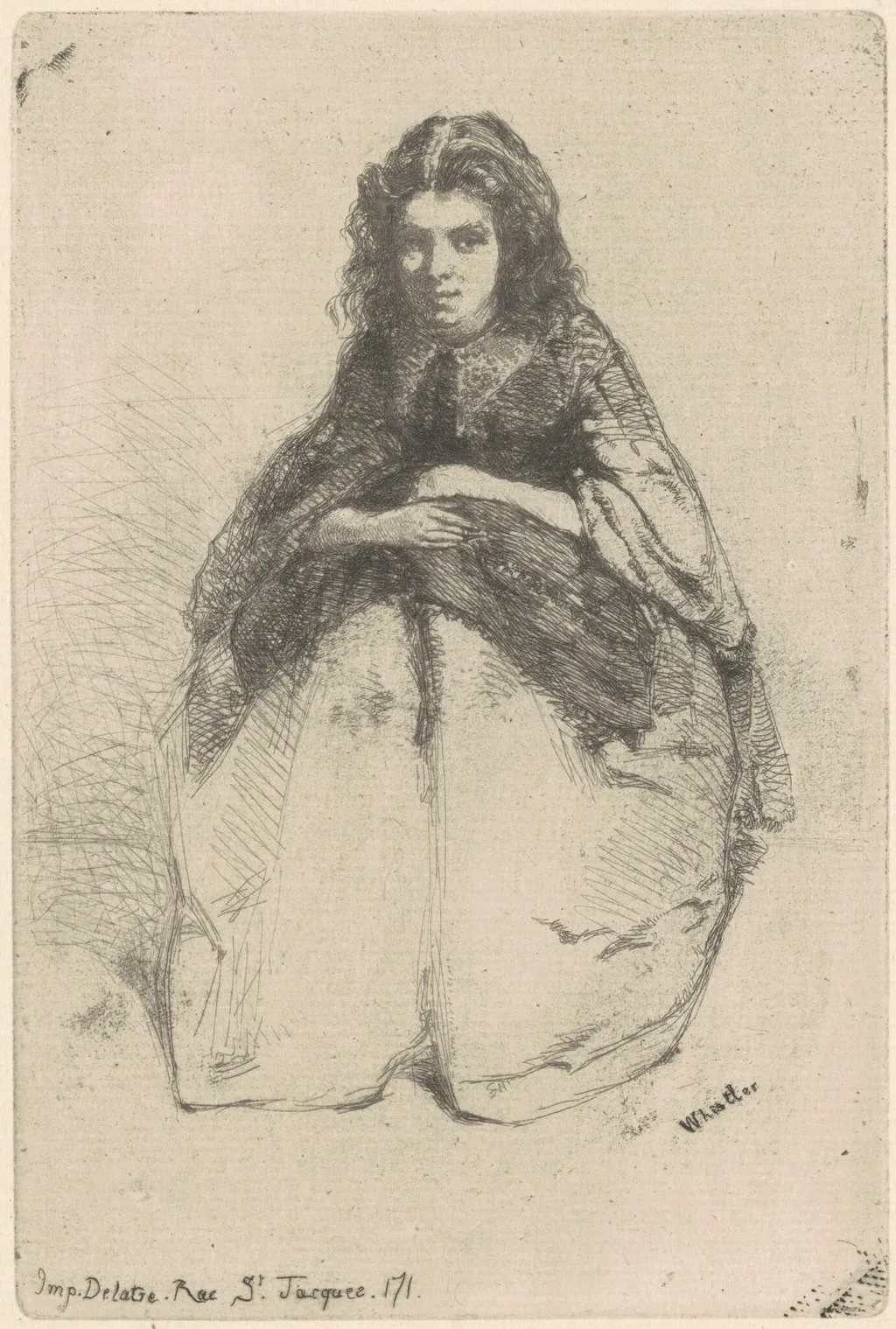 Fumette, by James McNeill Whistler, ink, 1858