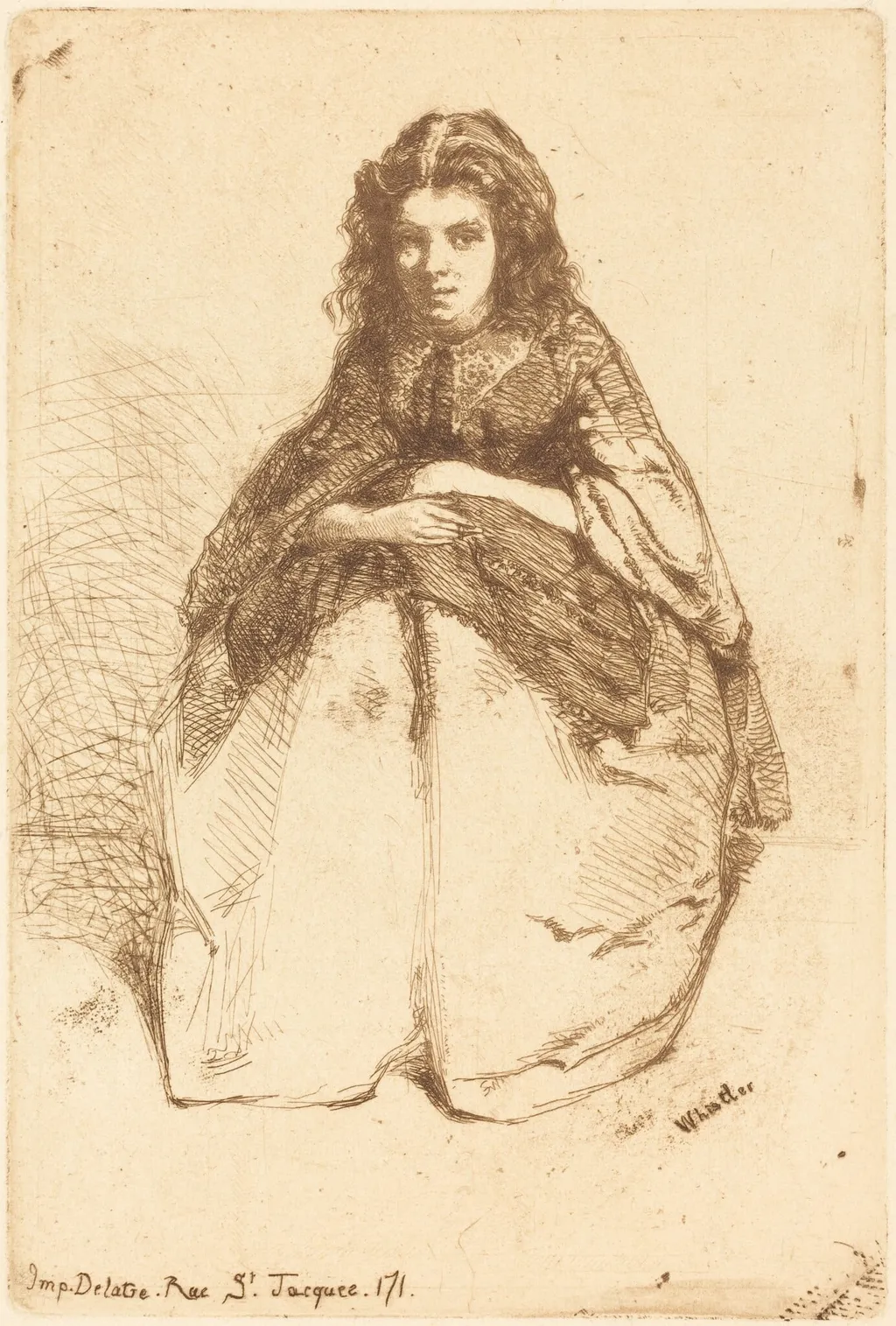 Fumette, by James McNeill Whistler, ink, 1858