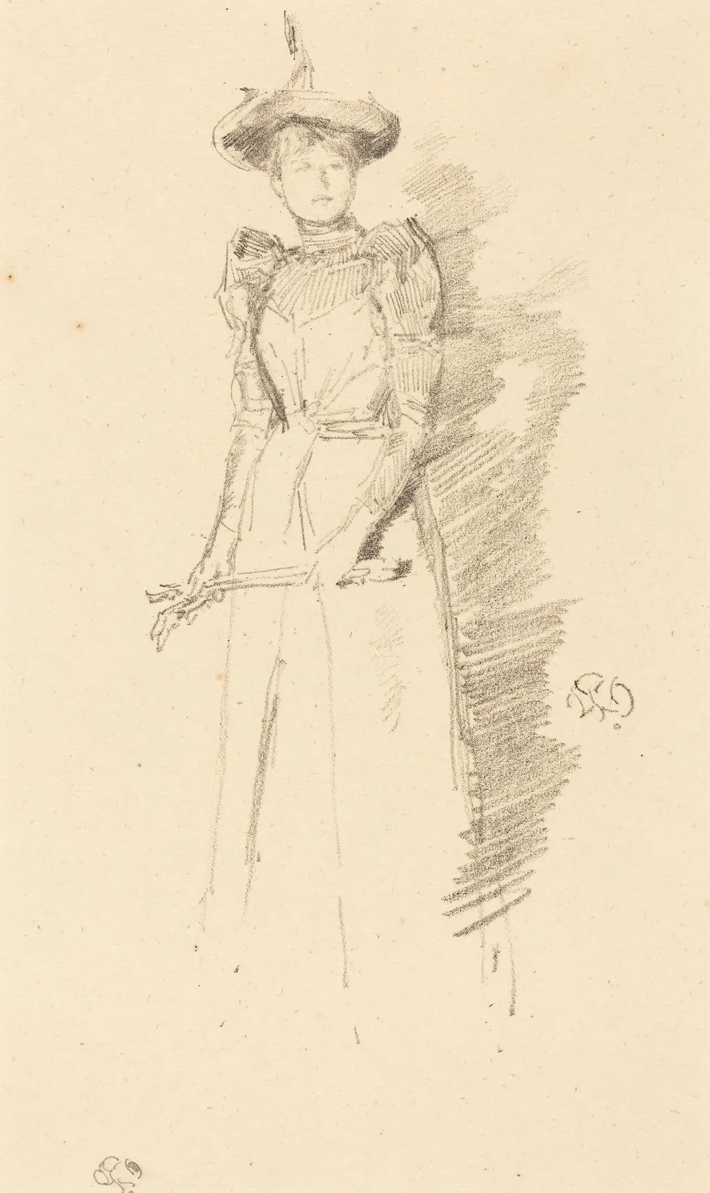 Gants de Suède, by James McNeill Whistler, ink, 1890