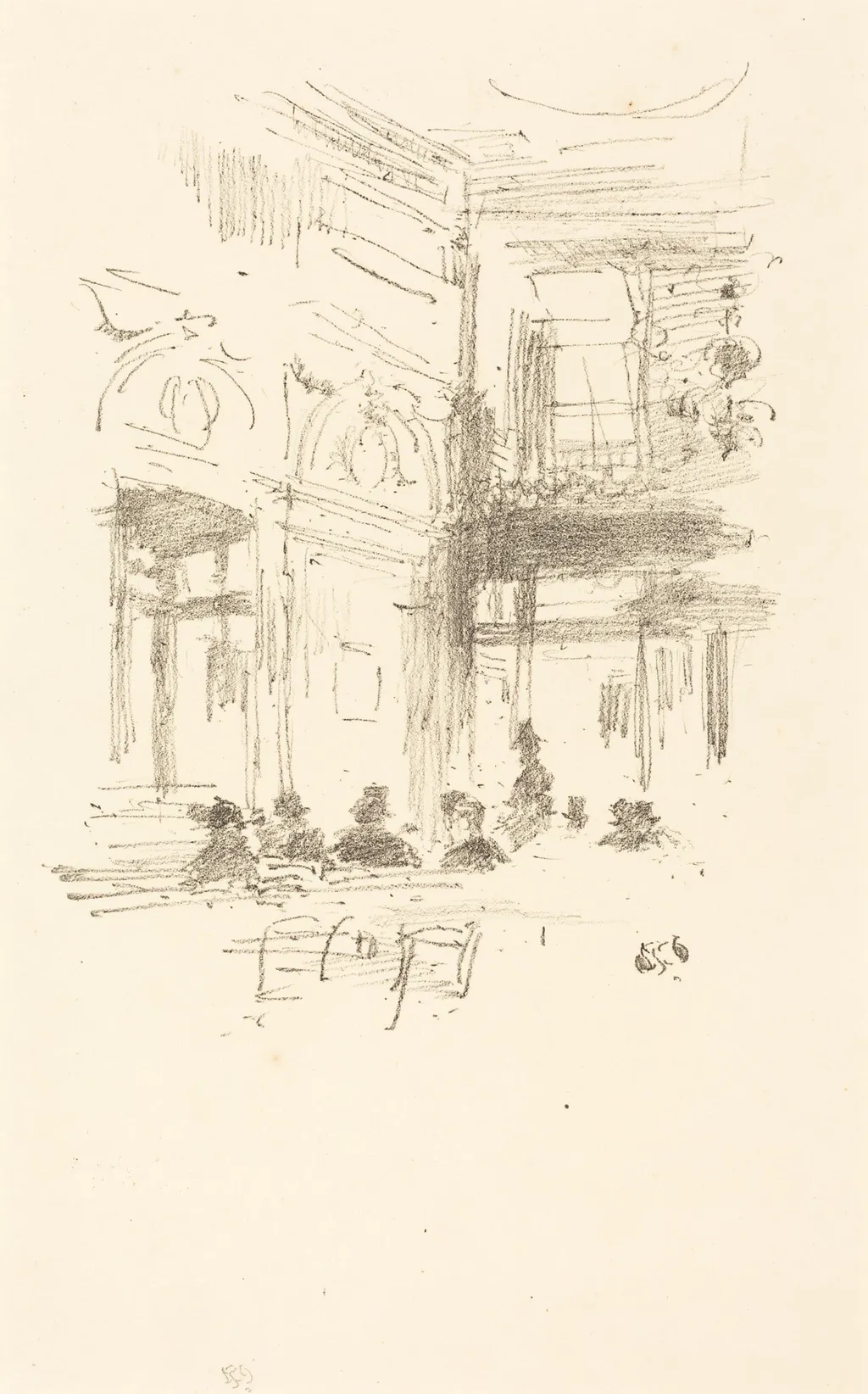 Gatti's, by James McNeill Whistler, ink, 1890