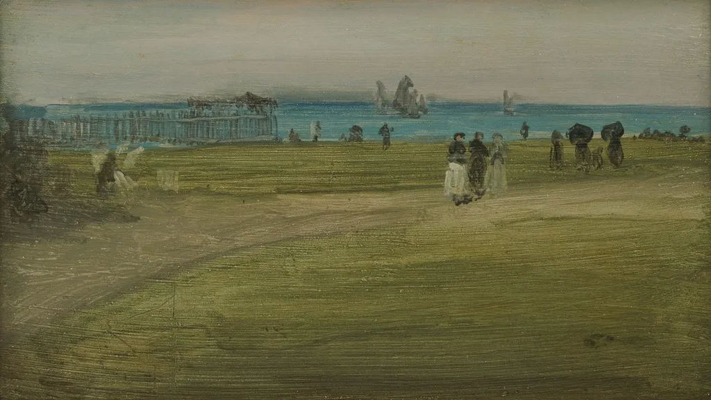 Green and Violet: The Evening Walk, by James McNeill Whistler, oil, 1898