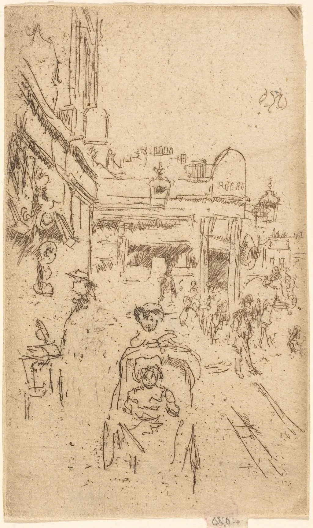 King's Road, Chelsea, by James McNeill Whistler, ink, 1887