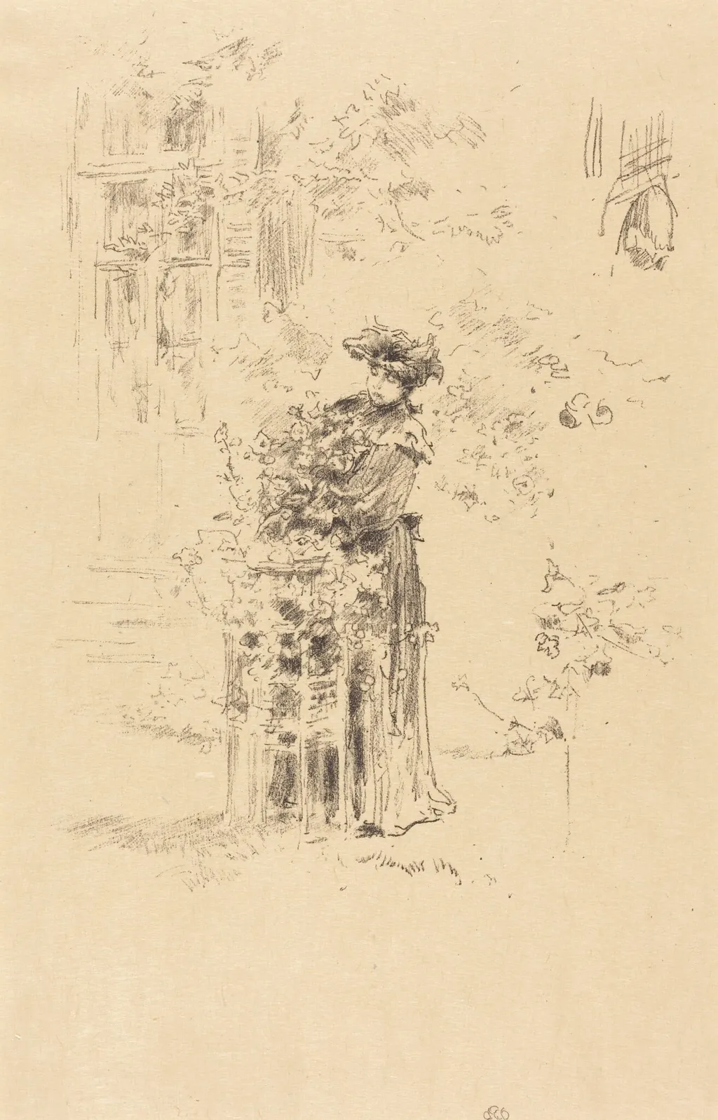 La Belle Jardinière, by James McNeill Whistler, ink, 1894