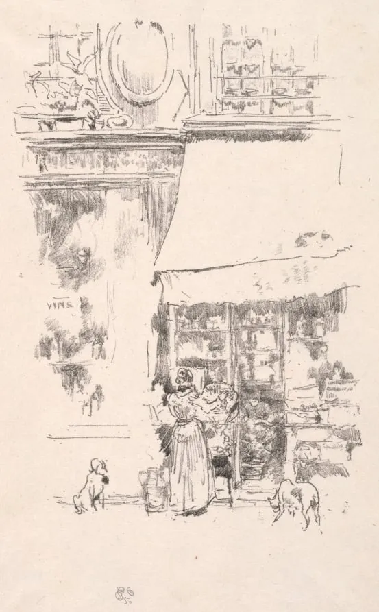 La fruitière de la Rue de Grenelle, by James McNeill Whistler, 1874