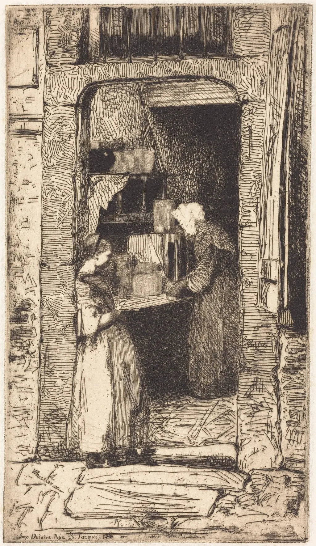 La Marchande de Moutarde, by James McNeill Whistler, ink, 1858