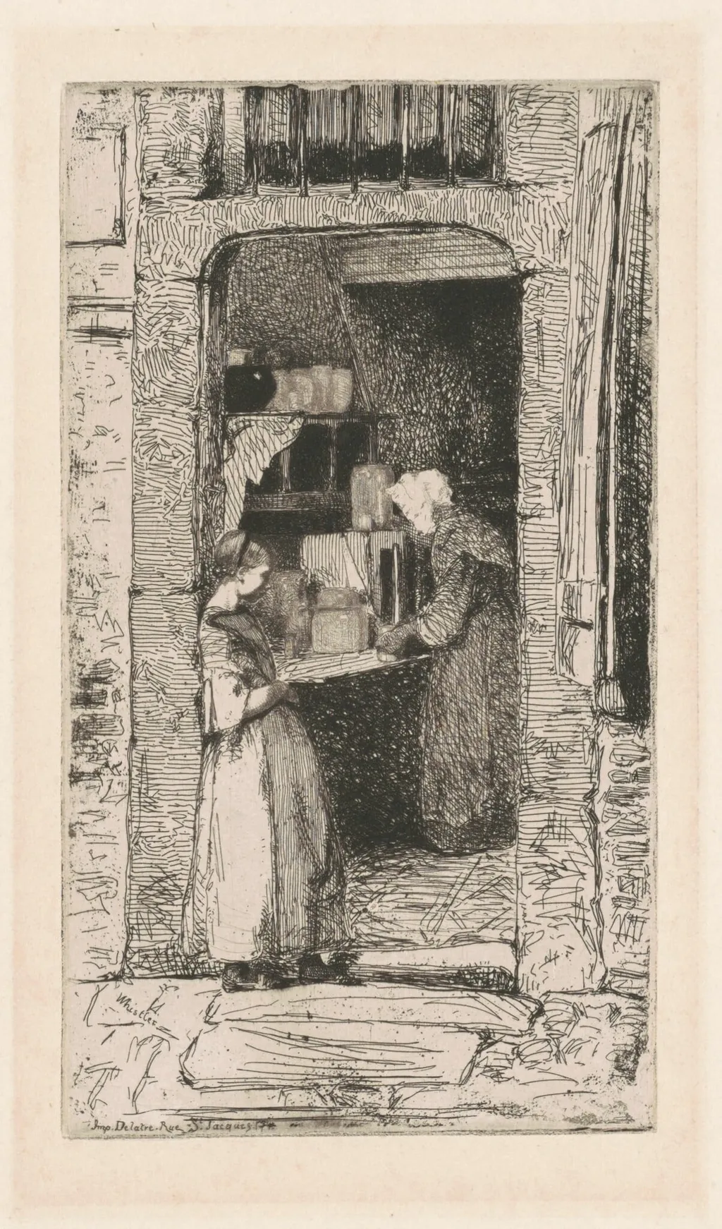 La Marchande de Moutarde, by James McNeill Whistler, ink, 1858