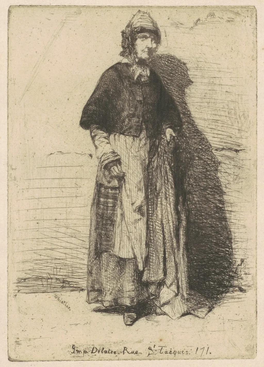 La Mère Gérard, by James McNeill Whistler, ink, 1858