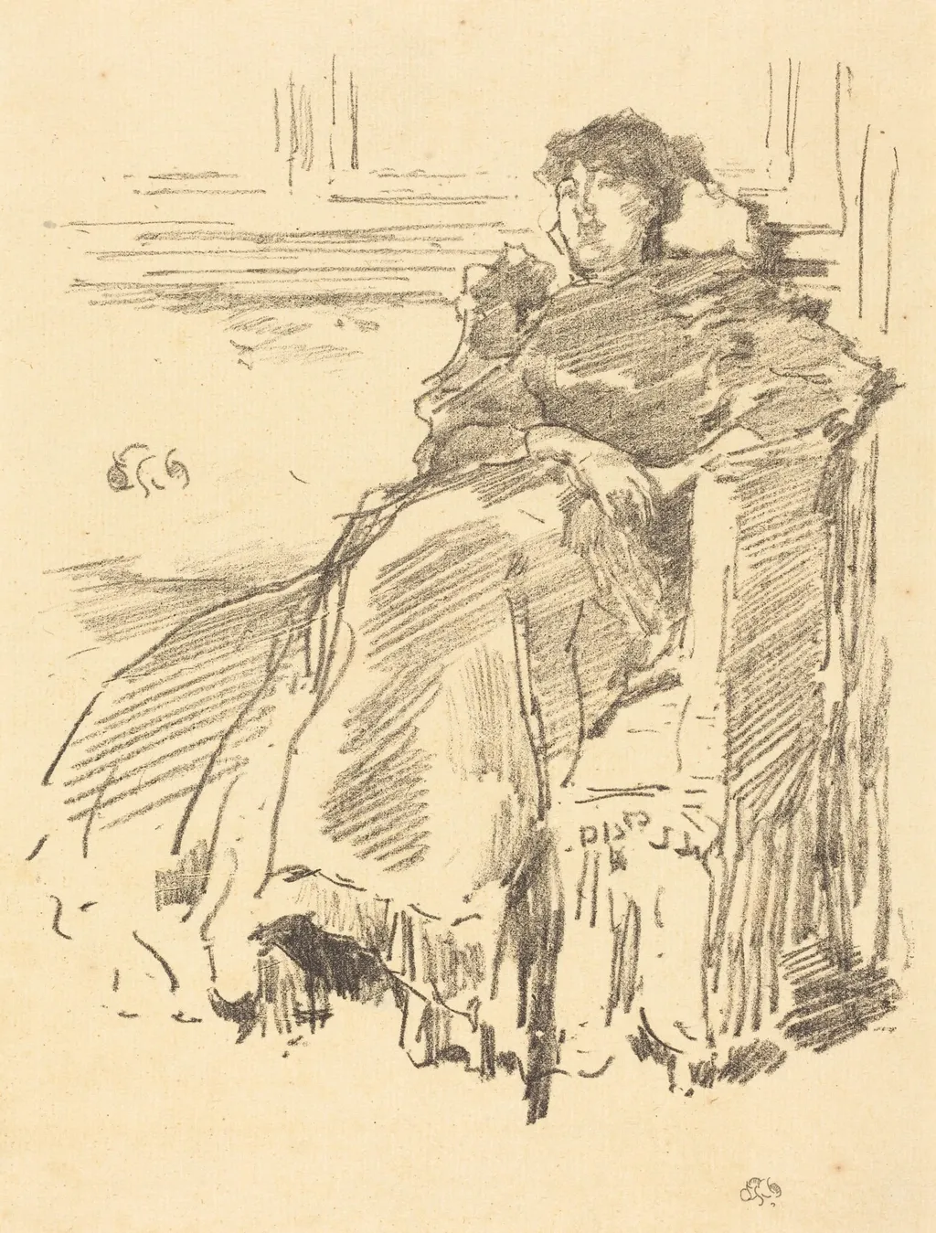 La Robe Rouge, by James McNeill Whistler, ink, 1894