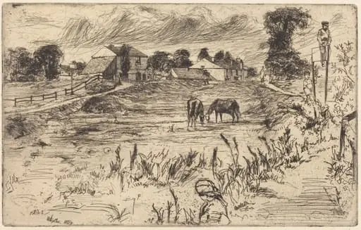 Landscape with Horses, by James McNeill Whistler