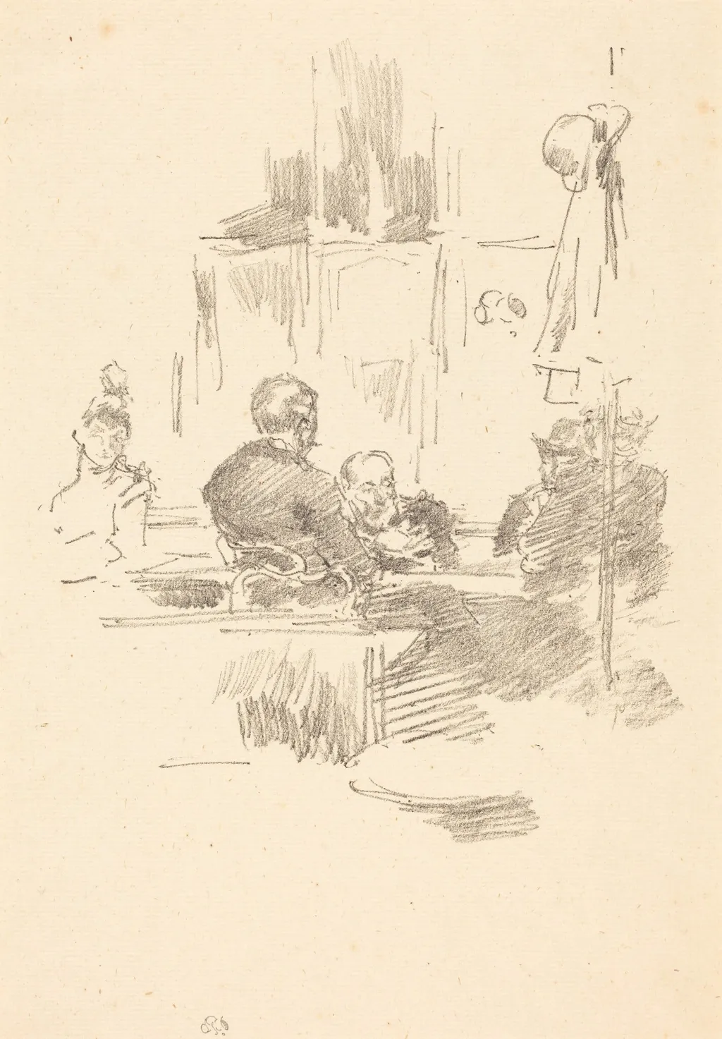 Late Picquet, by James McNeill Whistler, ink, 1894