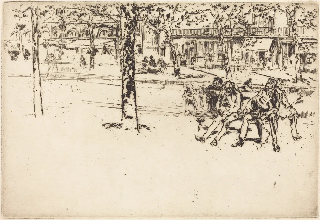 Le Boulevard Poissoniere, by James McNeill Whistler, ink, 1893