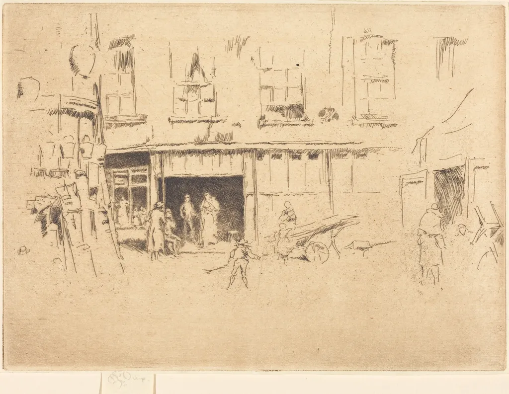 Little Court, by James McNeill Whistler, ink, 1880