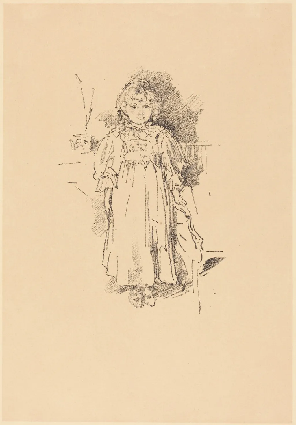 Little Evelyn, by James McNeill Whistler, ink, 1896