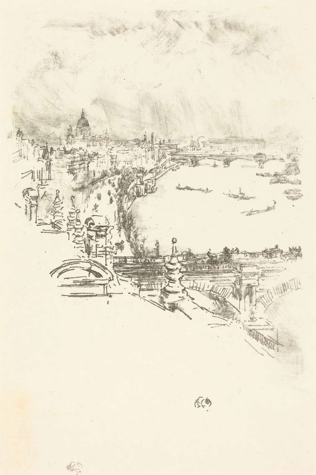 Little London, by James McNeill Whistler, ink, 1896