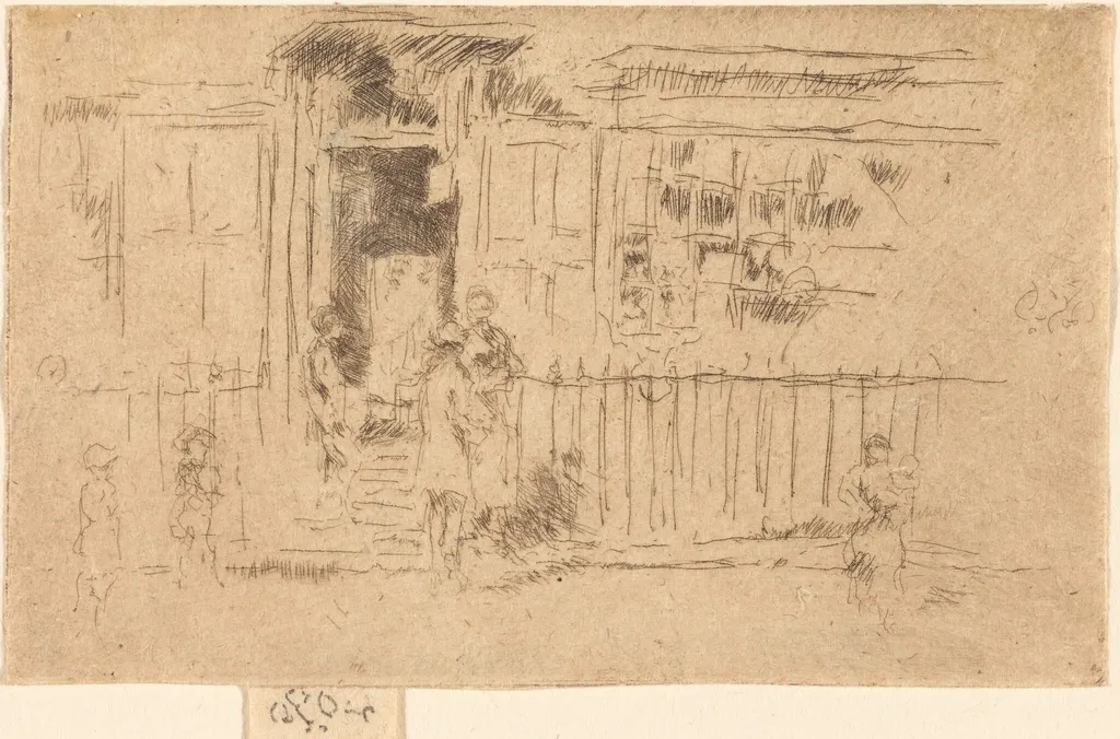 Little Steps, Chelsea, by James McNeill Whistler, ink, 1885