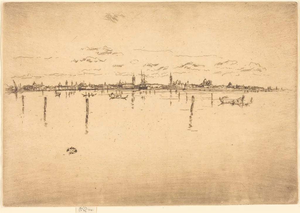 Little Venice, by James McNeill Whistler, ink, 1880