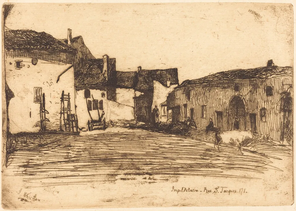 Liverdun, by James McNeill Whistler, ink, 1858