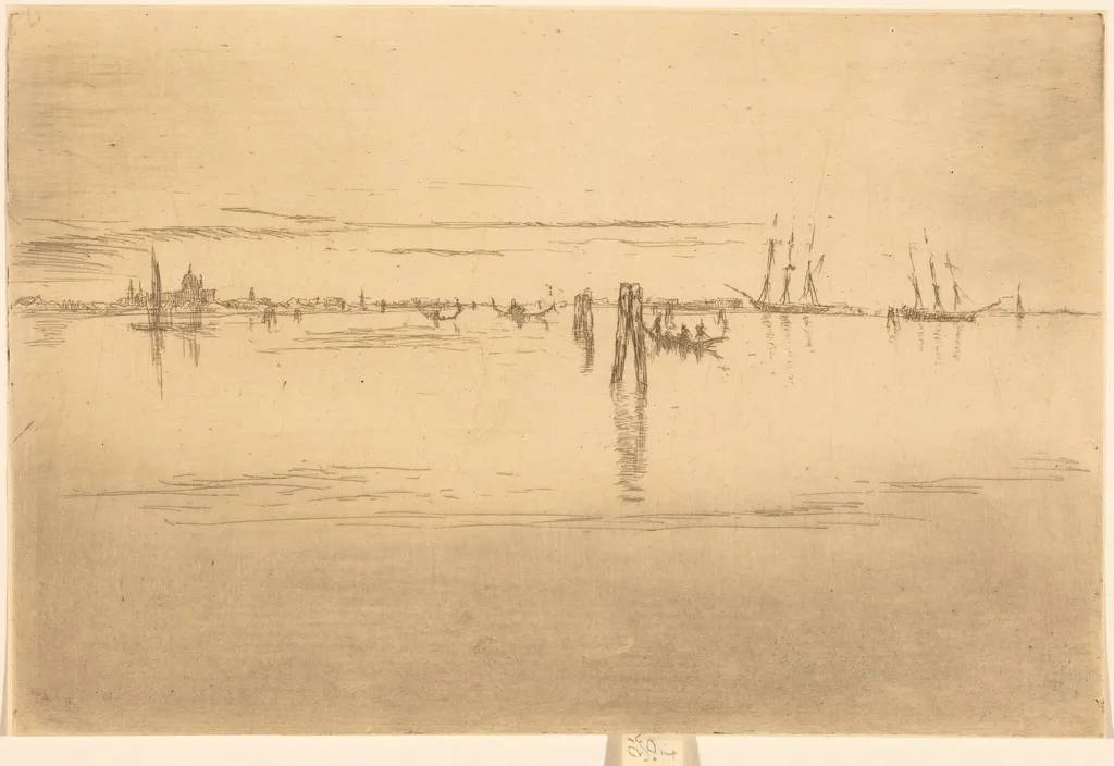 Long Lagoon, by James McNeill Whistler, ink, 1880