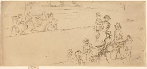 Long Seats, Gray's Inn, by James McNeill Whistler